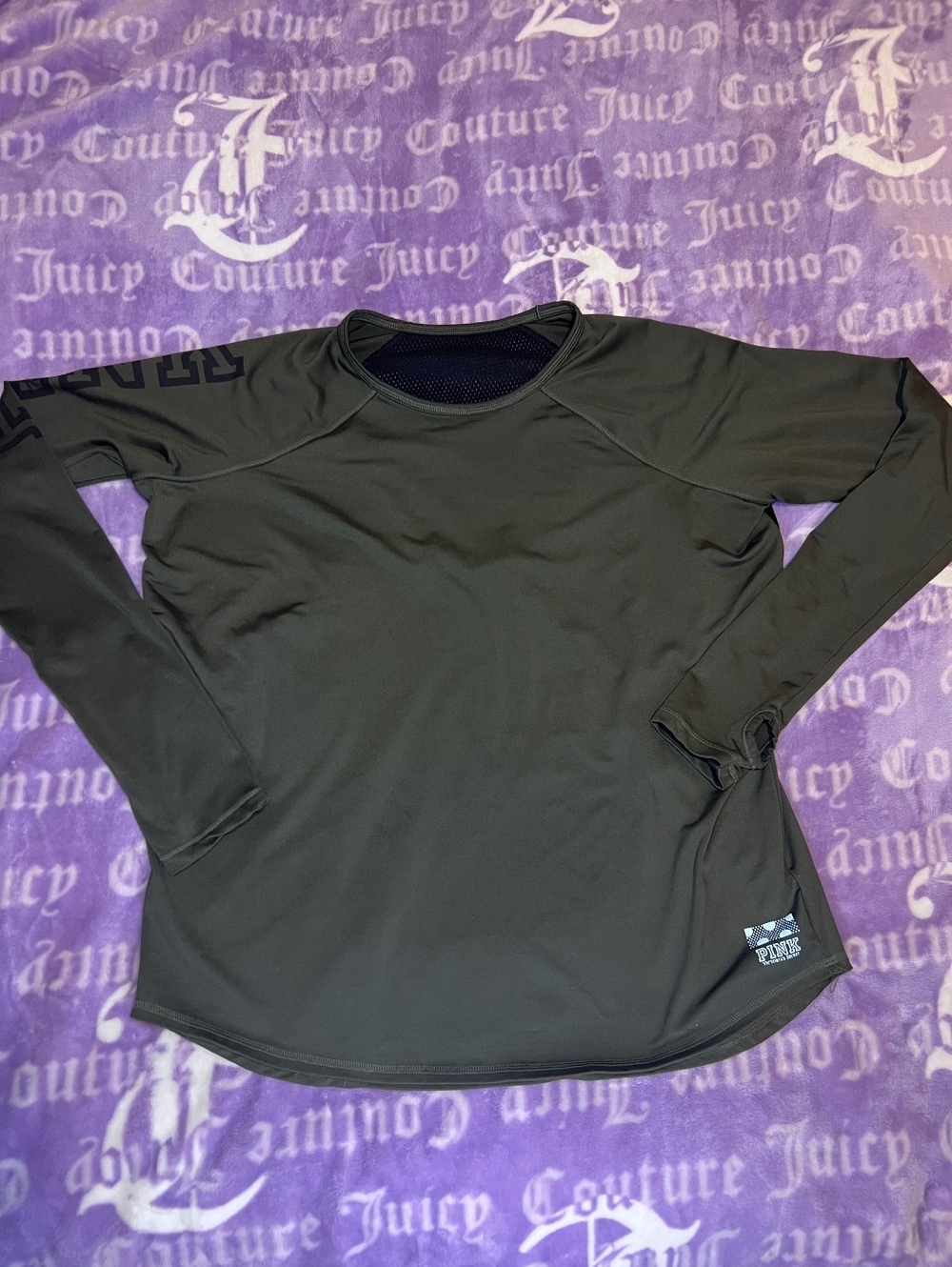 PINK Victoria’s Secret Olive Green Long Sleeve Top XS